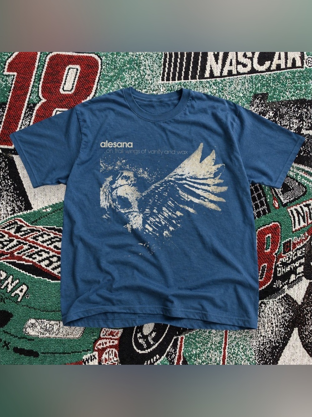Gildan Alesana On Frail Wings of Vanity and Wax Graphic T-Shirt Royal Blue